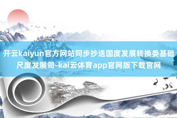 开云kaiyun官方网站同步抄送国度发展转换委基础尺度发展司-kai云体育app官网版下载官网
