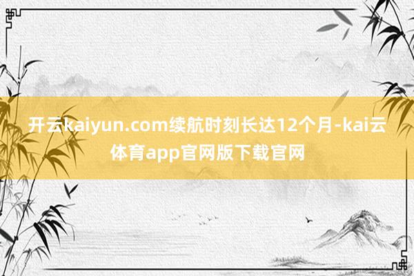 开云kaiyun.com续航时刻长达12个月-kai云体育app官网版下载官网