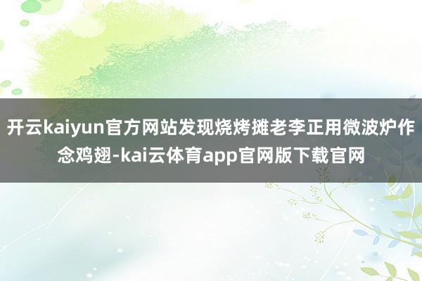 开云kaiyun官方网站发现烧烤摊老李正用微波炉作念鸡翅-kai云体育app官网版下载官网