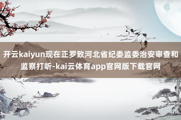 开云kaiyun现在正罗致河北省纪委监委治安审查和监察打听-kai云体育app官网版下载官网