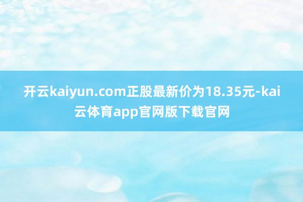 开云kaiyun.com正股最新价为18.35元-kai云体育app官网版下载官网