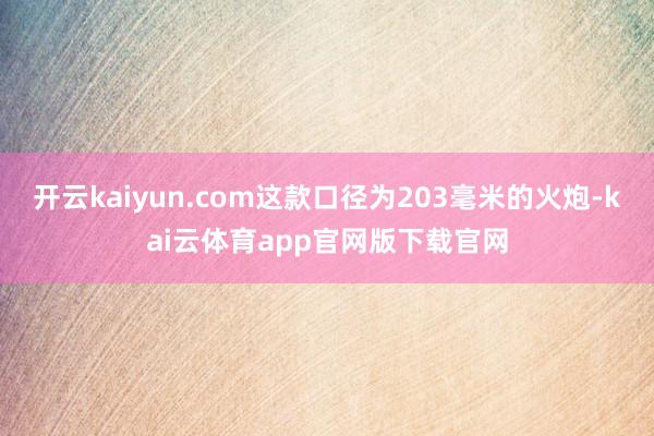 开云kaiyun.com这款口径为203毫米的火炮-kai云体育app官网版下载官网