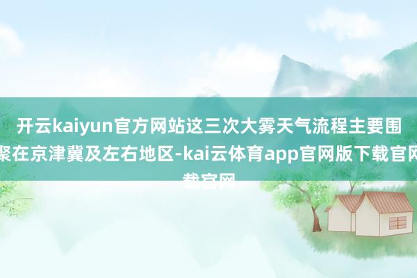 开云kaiyun官方网站这三次大雾天气流程主要围聚在京津冀及左右地区-kai云体育app官网版下载官网